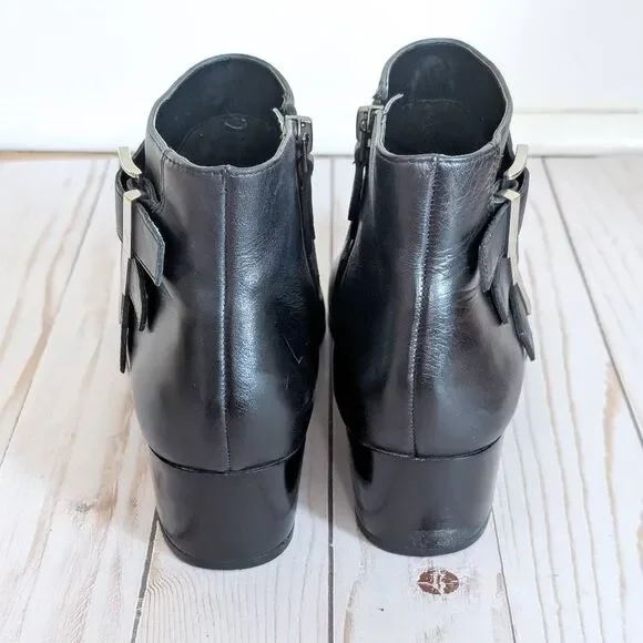 VIA SPIGA Vinicio Black Safari Leather Booties - Picture 4 of 7